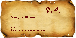 Varju Ahmed névjegykártya